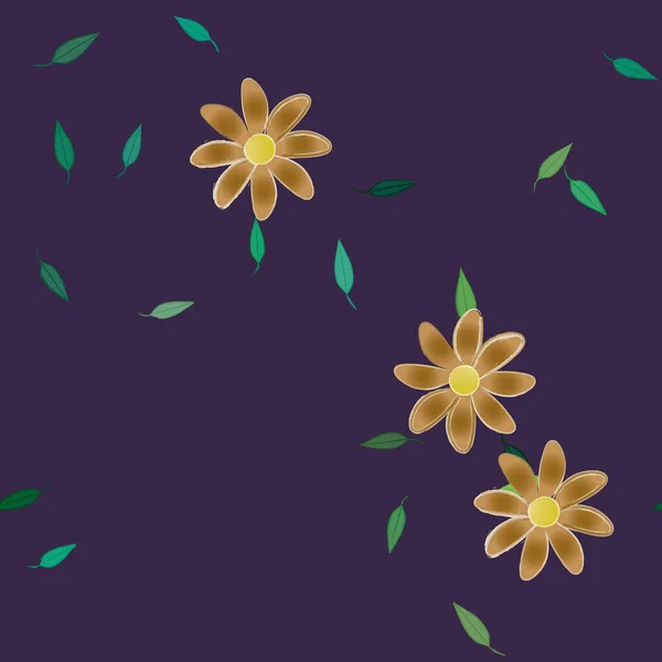 Ilustración Vectorial Flores Flor Hojas Fondo Pantalla Digital Sobre Fondo — Archivo Imágenes Vectoriales