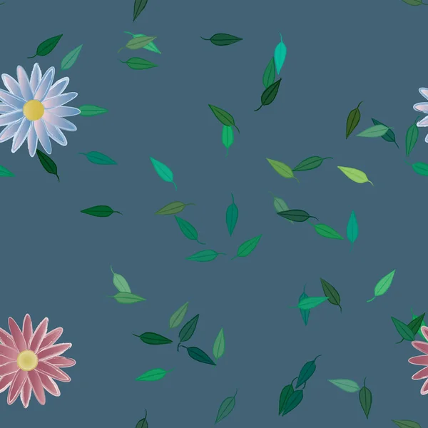 Illustrazione Vettoriale Fiori Fiore Foglie Carta Parati Digitale Sfondo Chiaro — Vettoriale Stock