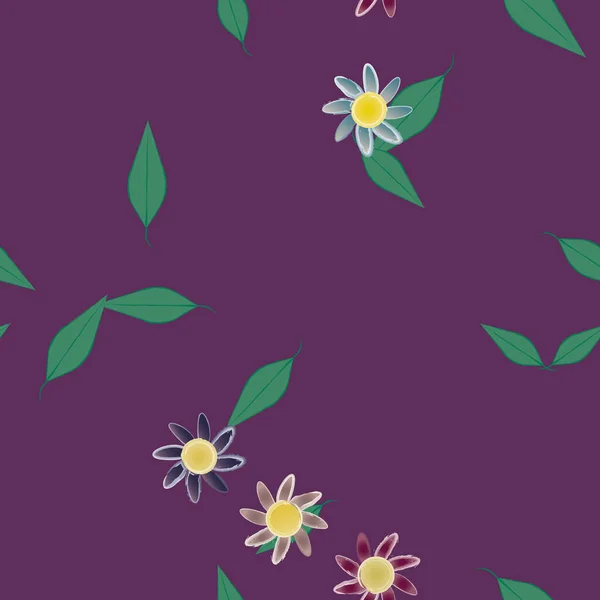 Fleur Abstraite Feuillage Papier Peint Fleur Fleurs Illustration Vectorielle — Image vectorielle