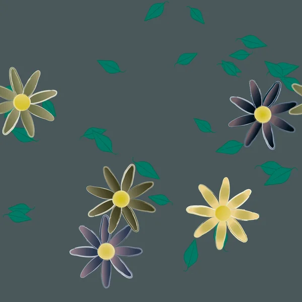 Abstracte Bloesem Gebladerte Bloemen Bloei Behang Vector Illustratie — Stockvector