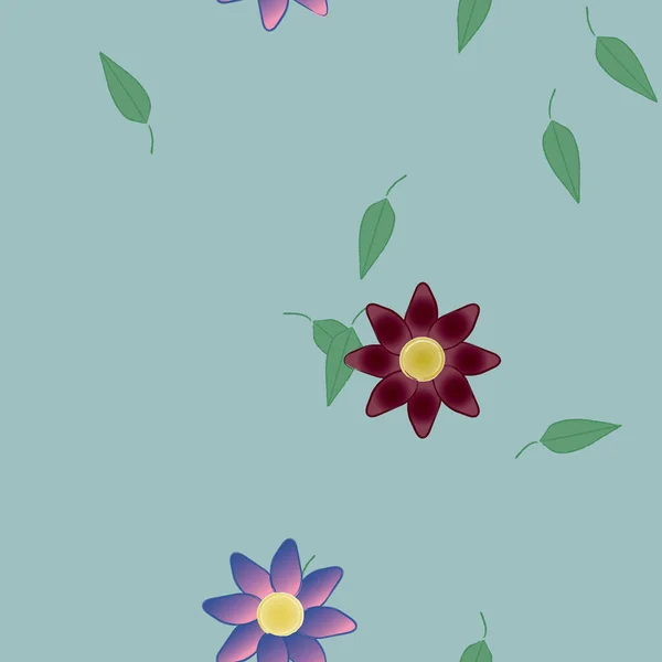 Flor Abstracta Follaje Flores Florecen Fondo Pantalla Vector Ilustración — Archivo Imágenes Vectoriales