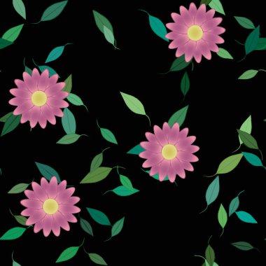 Çiçek yaprakları, çiçekler duvar kağıtları, vektör illüstrasyonları..