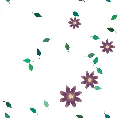 soyut çiçekler ve yapraklar, çiçekler duvar kağıtları, vektör illüstrasyonu