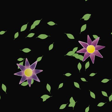 soyut çiçekler ve yapraklar, çiçekler duvar kağıtları, vektör illüstrasyonu