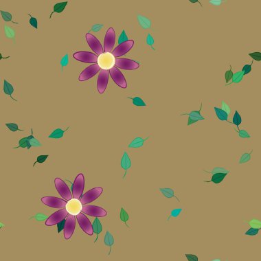 soyut çiçekler ve yapraklar, çiçekler duvar kağıtları, vektör illüstrasyonu