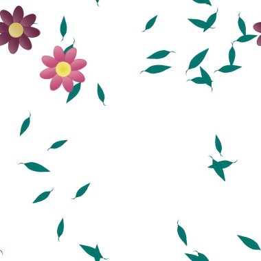 Çiçek yaprakları, çiçekler duvar kağıtları, vektör illüstrasyonları..
