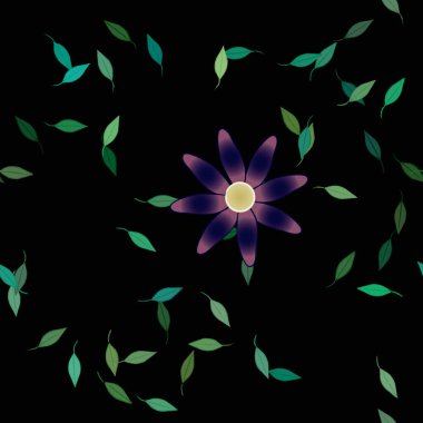 soyut çiçekler ve yapraklar, çiçekler duvar kağıtları, vektör illüstrasyonu