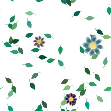 soyut çiçekler ve yapraklar, çiçekler duvar kağıtları, vektör illüstrasyonu