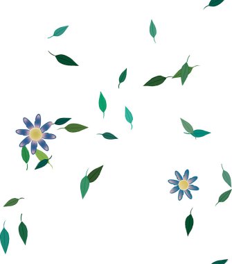 soyut çiçekler ve yapraklar, çiçekler duvar kağıtları, vektör illüstrasyonu