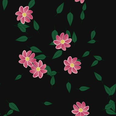 soyut çiçekler ve yapraklar, çiçekler duvar kağıtları, vektör illüstrasyonu