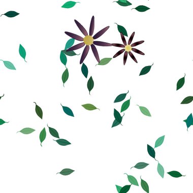 soyut çiçekler ve yapraklar, çiçekler duvar kağıtları, vektör illüstrasyonu