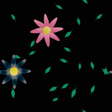 Çiçek yaprakları, çiçekler duvar kağıtları, vektör illüstrasyonları..