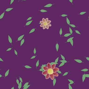 soyut çiçekler ve yapraklar, çiçekler duvar kağıtları, vektör illüstrasyonu