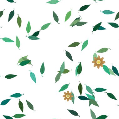 Çiçeklerin çiçek ve yapraklarla gösterimi, düz arkaplanda dijital duvar kağıdı