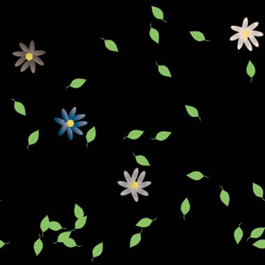 Çiçek yaprakları, çiçekler duvar kağıtları, vektör illüstrasyonları..