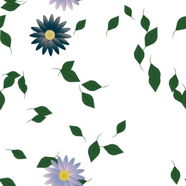 soyut çiçekler ve yapraklar, çiçekler duvar kağıtları, vektör illüstrasyonu