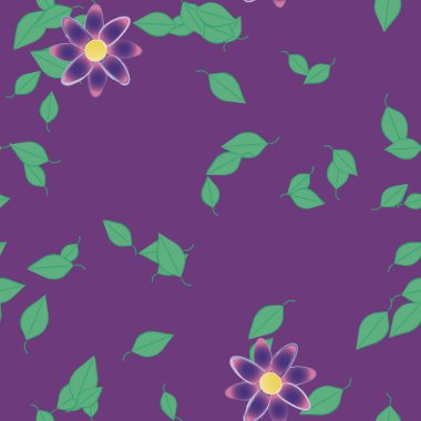 soyut çiçekler ve yapraklar, çiçekler duvar kağıtları, vektör illüstrasyonu