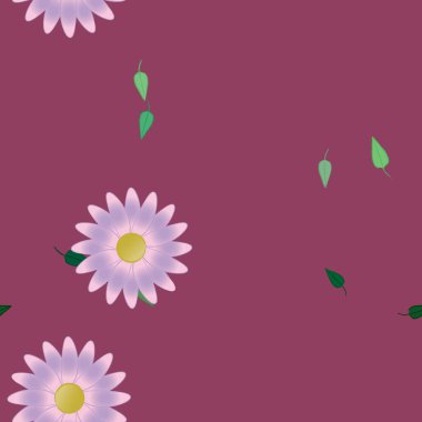 soyut çiçekler ve yapraklar, çiçekler duvar kağıtları, vektör illüstrasyonu