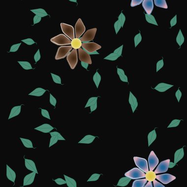 Çiçek yaprakları, çiçekler duvar kağıtları, vektör illüstrasyonları..