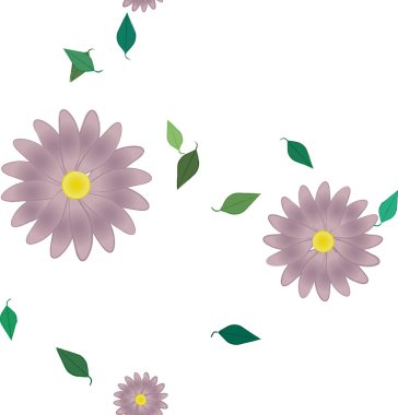 soyut çiçekler ve yapraklar, çiçekler duvar kağıtları, vektör illüstrasyonu