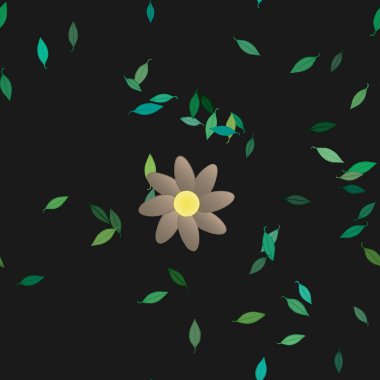 soyut çiçekler ve yapraklar, çiçekler duvar kağıtları, vektör illüstrasyonu