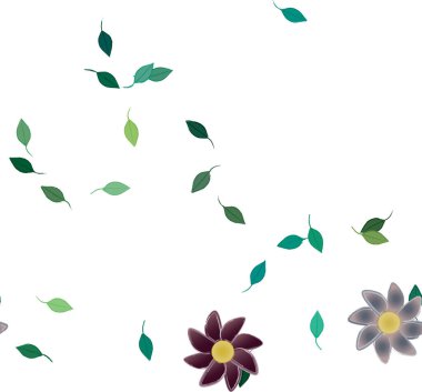 soyut çiçekler ve yapraklar, çiçekler duvar kağıtları, vektör illüstrasyonu