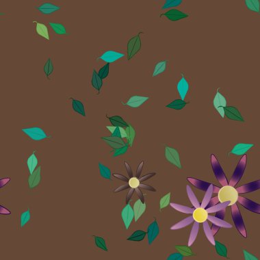 Çiçek yaprakları, çiçekler duvar kağıtları, vektör illüstrasyonları..