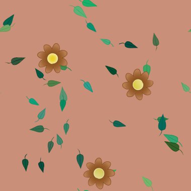 soyut çiçekler ve yapraklar, çiçekler duvar kağıtları, vektör illüstrasyonu