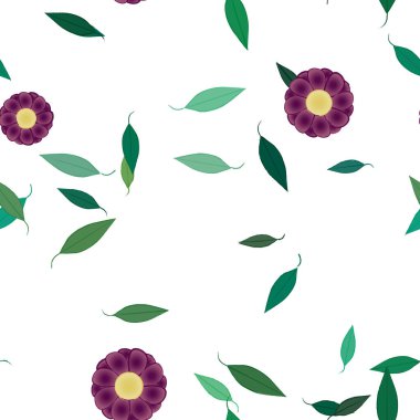 soyut çiçekler ve yapraklar, çiçekler duvar kağıtları, vektör illüstrasyonu