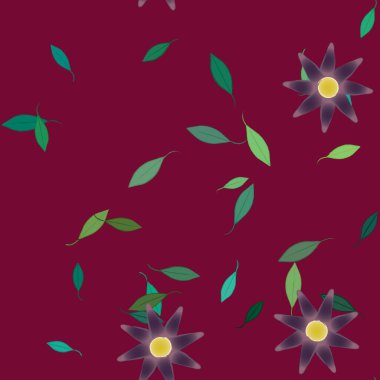 Çiçek yaprakları, çiçekler duvar kağıtları, vektör illüstrasyonları..