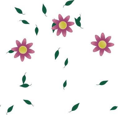 soyut çiçekler ve yapraklar, çiçekler duvar kağıtları, vektör illüstrasyonu