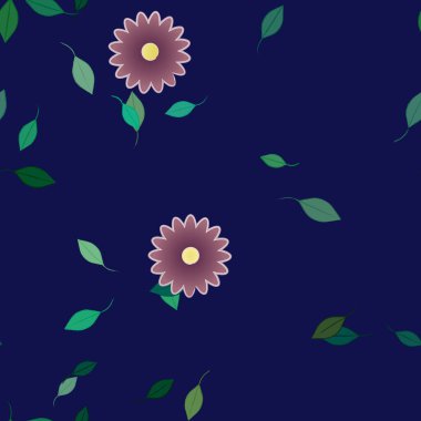 soyut çiçekler ve yapraklar, çiçekler duvar kağıtları, vektör illüstrasyonu