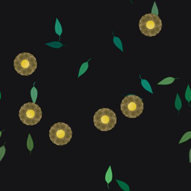 soyut çiçekler ve yapraklar, çiçekler duvar kağıtları, vektör illüstrasyonu