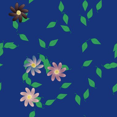 soyut çiçekler ve yapraklar, çiçekler duvar kağıtları, vektör illüstrasyonu