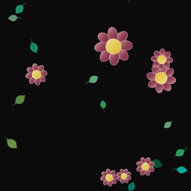 soyut çiçekler ve yapraklar, çiçekler duvar kağıtları, vektör illüstrasyonu