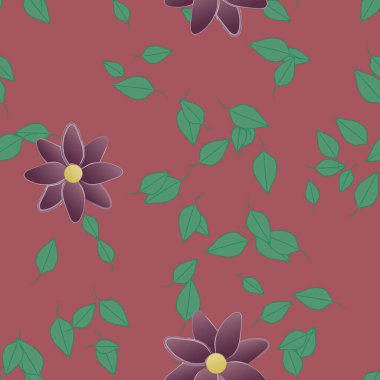 soyut çiçekler ve yapraklar, çiçekler duvar kağıtları, vektör illüstrasyonu