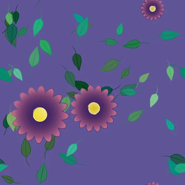 Flor Abstracta Follaje Flores Florecen Fondo Pantalla Vector Ilustración — Vector de stock