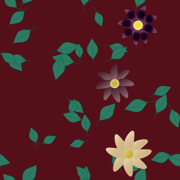 Abstrakt Blomma Och Bladverk Blommor Blomma Tapet Vektor Illustration — Stock vektor