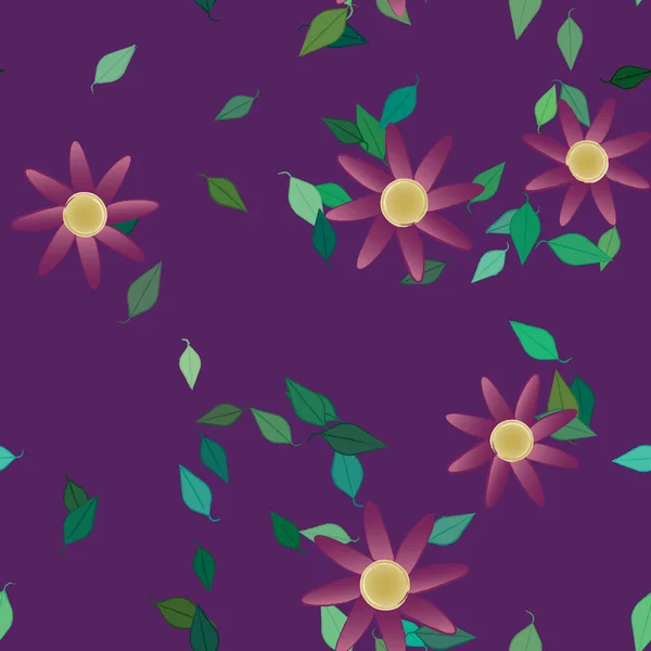 Flor Abstracta Follaje Flores Florecen Fondo Pantalla Vector Ilustración — Vector de stock