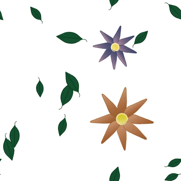 Vektor Illustration Von Schwimmenden Blumen Blüte Und Blättern Digitale Hintergrundbilder — Stockvektor