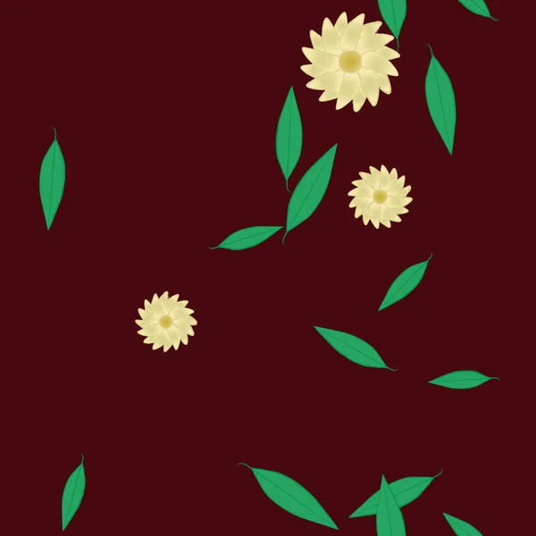 Abstrakt Blomma Och Bladverk Blommor Blomma Tapet Vektor Illustration — Stock vektor