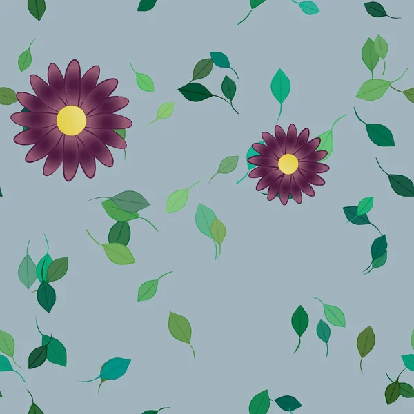 Abstrakte Blüte Und Laub Blumen Blühen Tapete Vektorillustration — Stockvektor