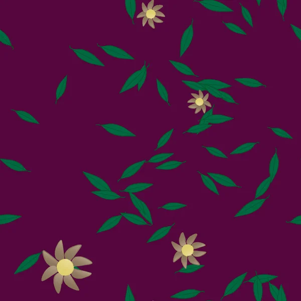 Flor Abstracta Follaje Flores Florecen Fondo Pantalla Vector Ilustración — Vector de stock