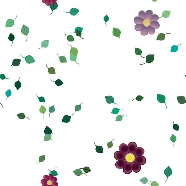 Vektorillustrasjon Flytende Blomster Blomst Blader Digitalt Tapeter Ren Bakgrunn – stockvektor