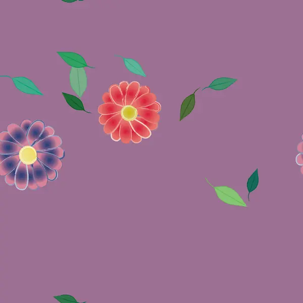 Ilustración Vectorial Flores Hojas Fondo Pantalla Digital Sobre Fondo Liso — Vector de stock