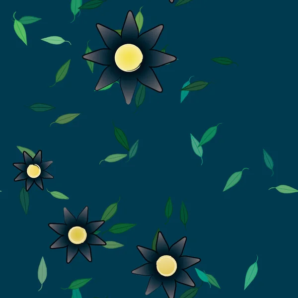 Abstrakt Blomma Och Bladverk Blommor Blomma Tapet Vektor Illustration — Stock vektor