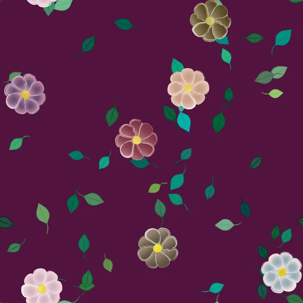 Abstracte Bloesem Gebladerte Bloemen Bloei Behang Vector Illustratie — Stockvector