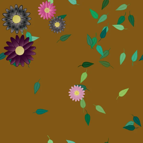 Abstracte Bloesem Gebladerte Bloemen Bloei Behang Vector Illustratie — Stockvector