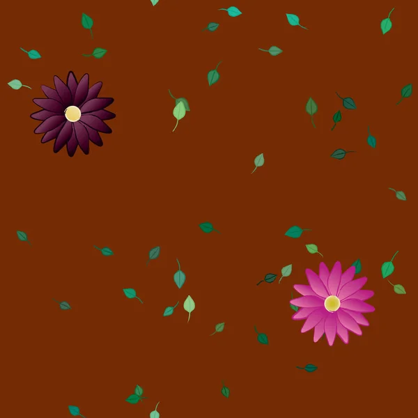 Flor Abstracta Follaje Flores Florecen Fondo Pantalla Vector Ilustración — Archivo Imágenes Vectoriales