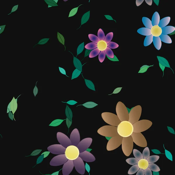 Abstracte Bloesem Gebladerte Bloemen Bloei Behang Vector Illustratie — Stockvector